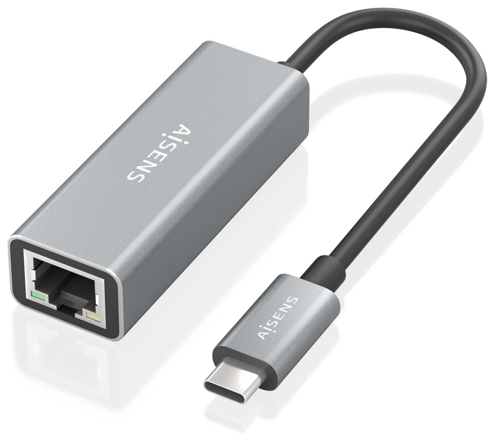 CONVERSOR AISENS USB3.1 GEN1 USB-C A ETHERNET GIGABIT GRIS 15CM - detalle