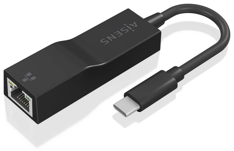 CONVERSOR AISENS USB3.1 GEN1 USB-C A ETHERNET GIGABIT NEGRO 11CM - detalle