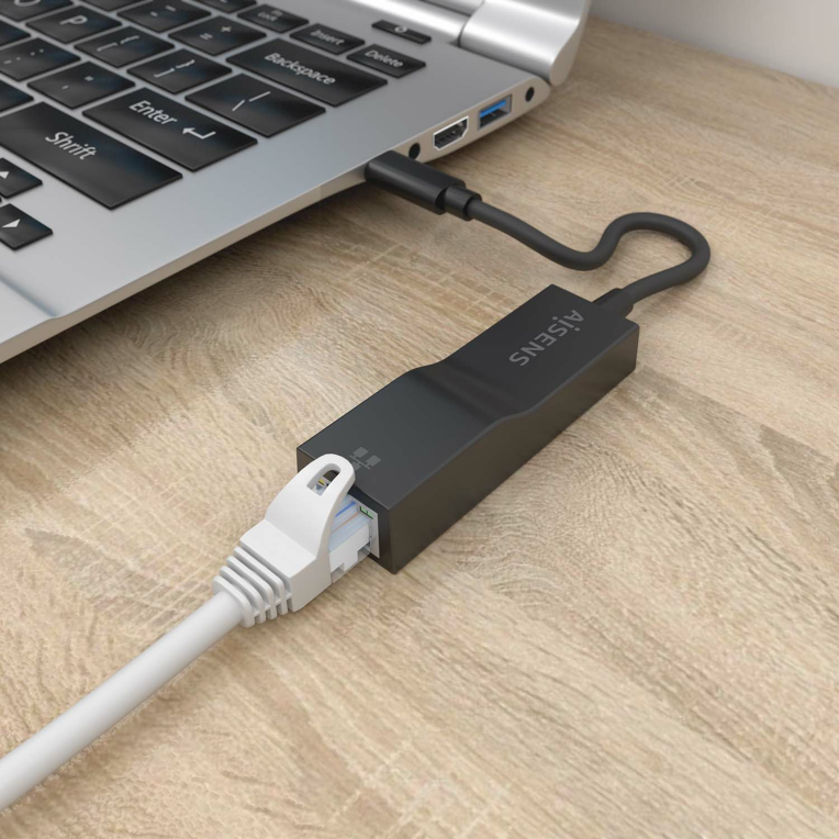 CONVERSOR AISENS USB3.1 GEN1 USB-C A ETHERNET GIGABIT NEGRO 11CM - detalle