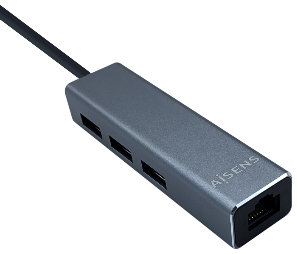 CONVERSOR AISENS USB3.1 GEN1 USB-C ETHERNET GIGABIT 3xUSB3.0 15CM - detalle