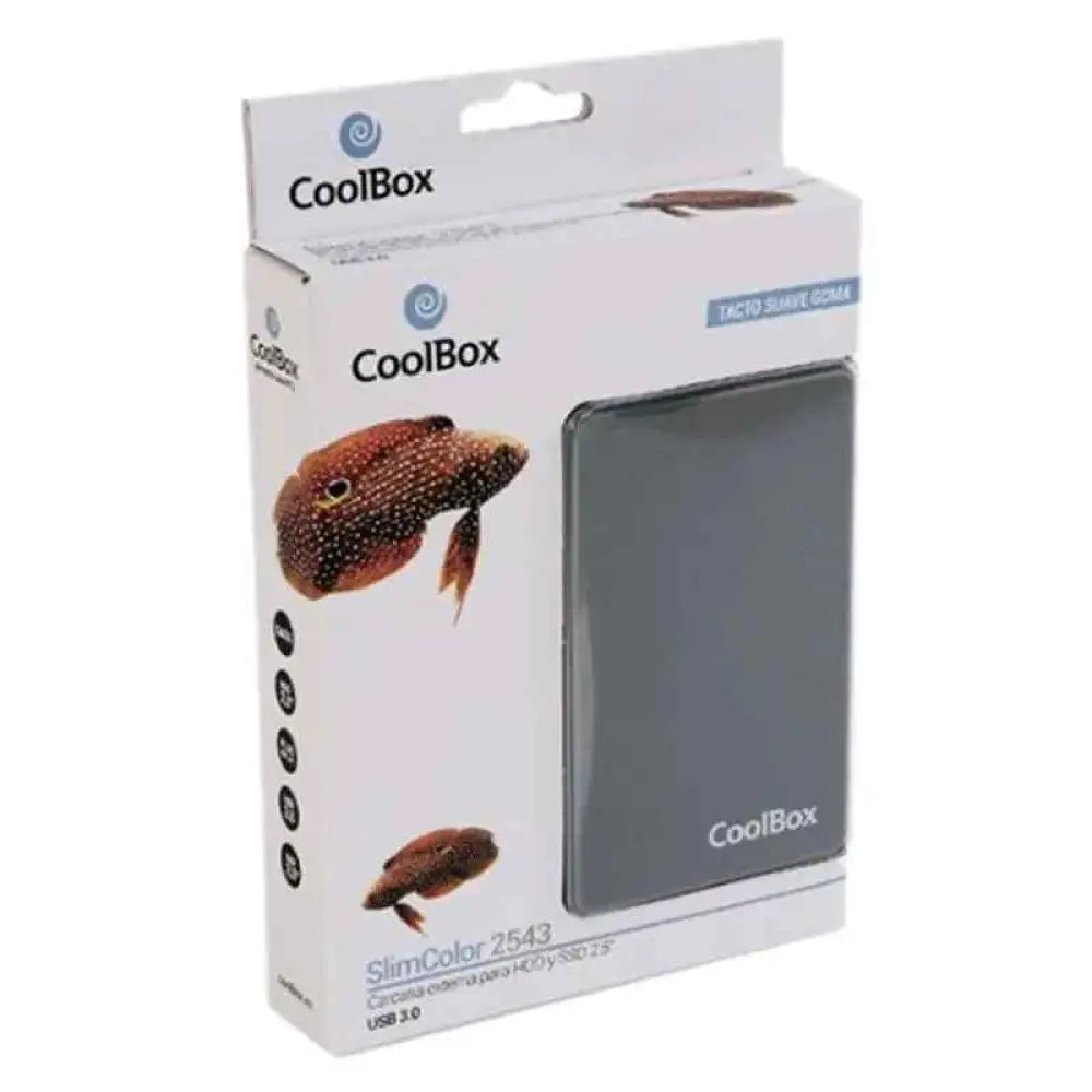 Caja externa para disco duro de 2.5 pulgadas CoolBox en color gris con conexión USB 3.0.