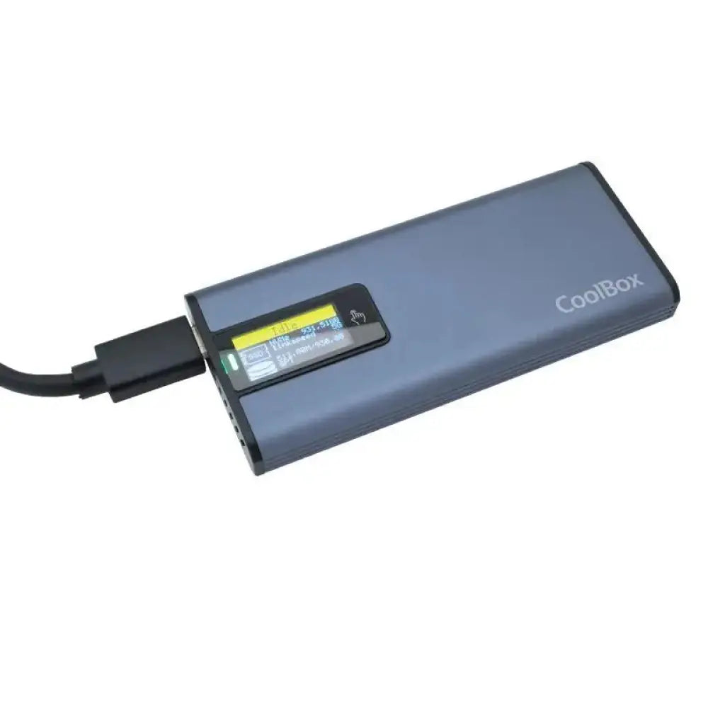 Coolbox CAJA SSD M.2 NVME/SATA LCD MINICHASE PS32 - detalle