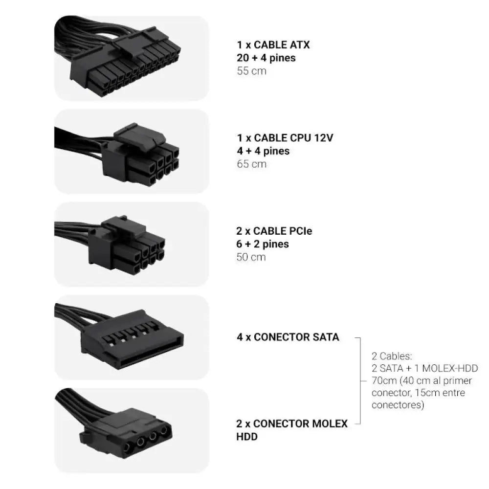 COOLBOX Fuente Alimentac. ATX POWERLINE III 550W - detalle