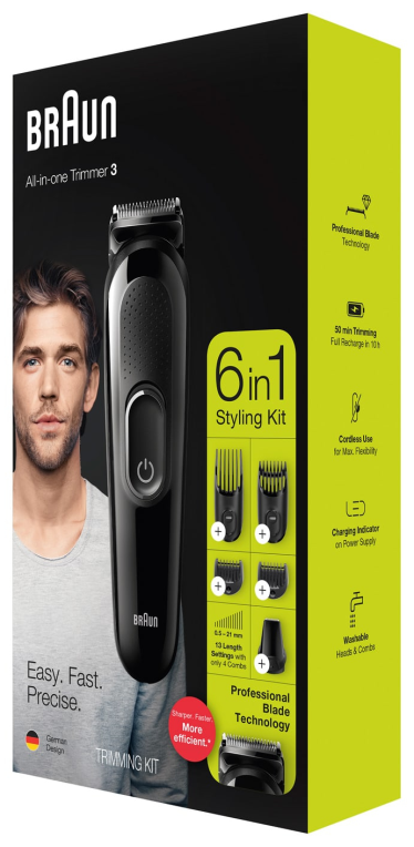 CORTAPELOS BARBERO BRAUN MGK3225 KIT 6 ACCESORIOS - detalle