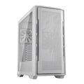 Caja miditower Cougar Uniface blanca, semitorre de diseño compacto y moderno, con ventilación y espacio para componentes de PC.