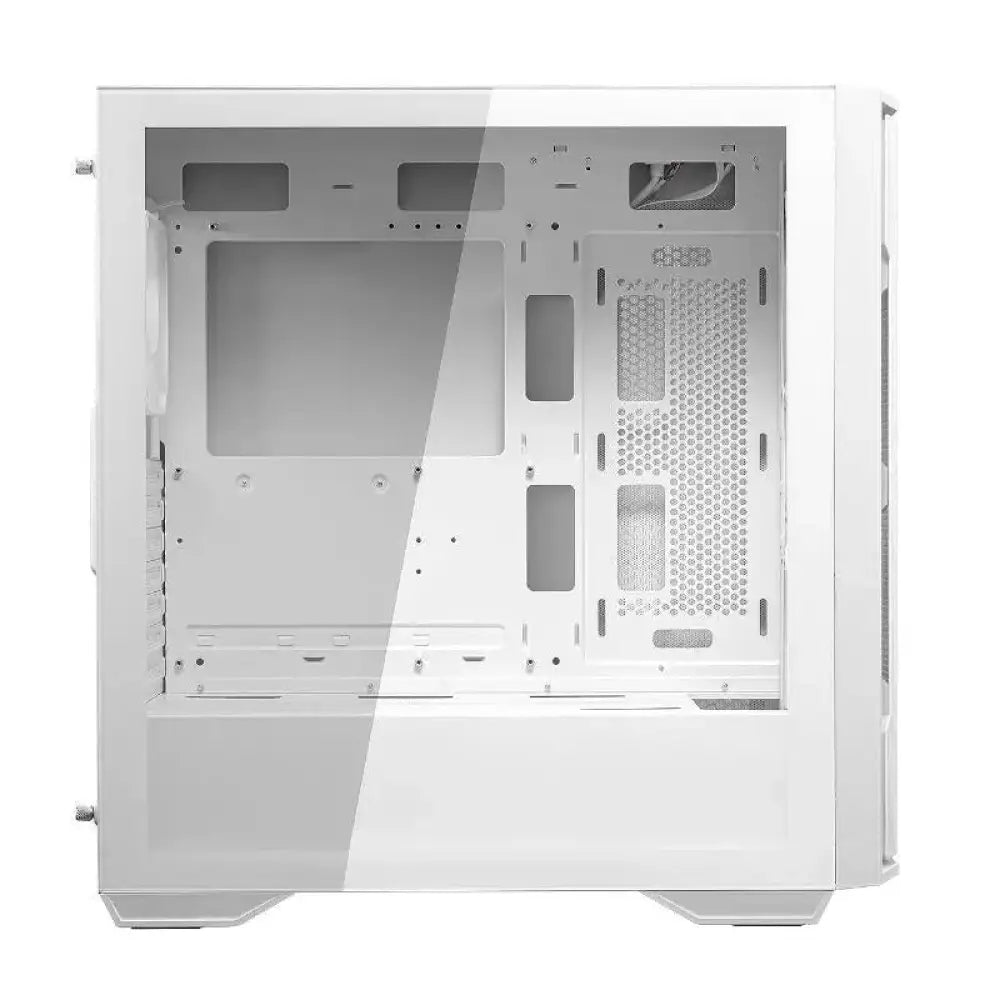 Caja miditorre Cougar Uniface blanca, semitorre con diseño minimalista y ventilación, ideal para componentes de PC.
