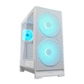 Caja semitorre Cougar Airface 180 blanca, estilo moderno, con ventilación y espacio para componentes de PC.