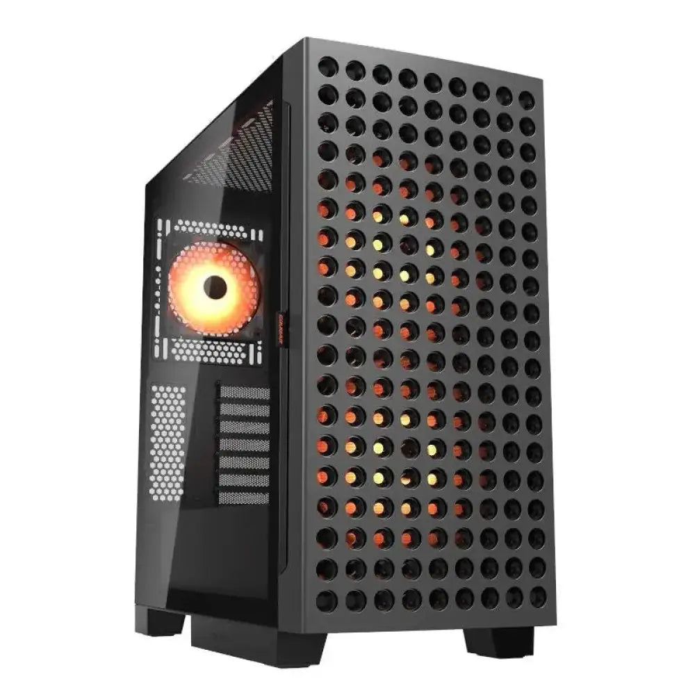 Caja semitorre Cougar Airface Eco RGB en color negro, con diseño compacto y ventilación para componentes de PC.