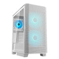 Caja semitorre Cougar Airface Flo RGB blanca, con diseño moderno y ventilación para PC gaming y componentes de alto rendimiento.