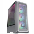 Caja semitorre Cougar Archon 2 Mesh RGB blanca para PC, con panel lateral de malla y diseño elegante.