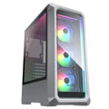 Caja semitorre Cougar Archon 2 RGB blanca, con diseño moderno y ventilación, ideal para montaje de PC gaming.