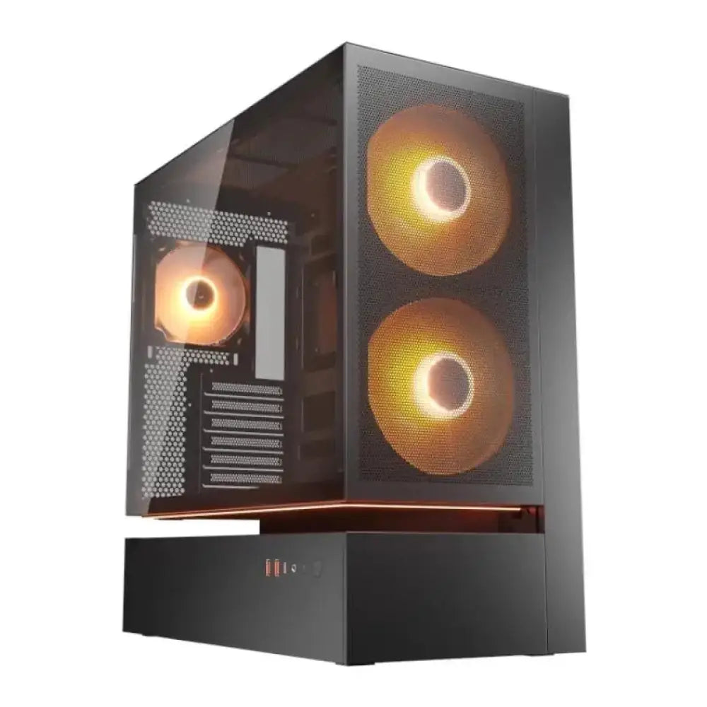 Caja semitorre Cougar CFV235 Mesh negra para PC, estructura con panel lateral de malla y ventilación eficiente