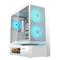 Gabinete semitorre Cougar CFV235 Mesh Vision blanco con panel lateral de malla y diseño moderno para PC gaming.