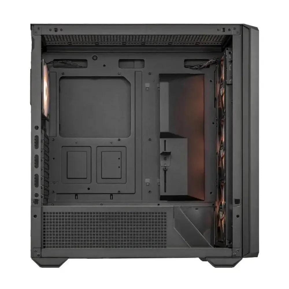 Caja semitorre Cougar MX600 RGB negra, con ventiladores y iluminación RGB, ideal para construir PC gaming o de alto rendimiento.