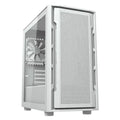 Caja uniface Cougar Mini RGB blanca para microtorre y minitorre, con diseño compacto y iluminación RGB.