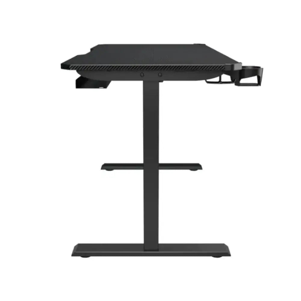Mesa de gaming Cougar Mesa E-Ares 120 eléctrica blanca, con superficie amplia y estructura moderna para videojuegos.