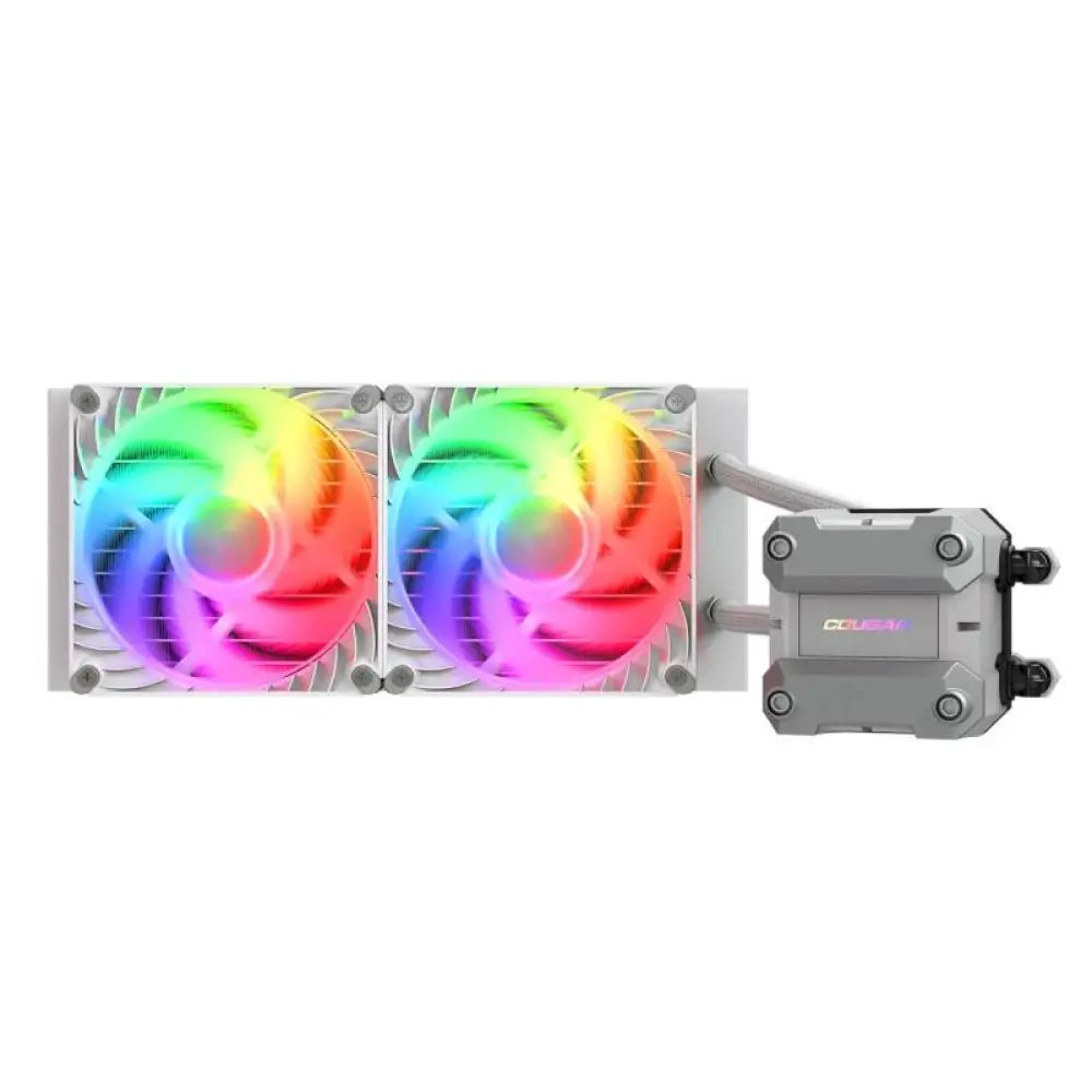 Refrigeración Cougar Poseidon Ultra 240 ARGB blanca, sistema de enfriamiento para PC, con ventiladores y iluminación ARGB blanca