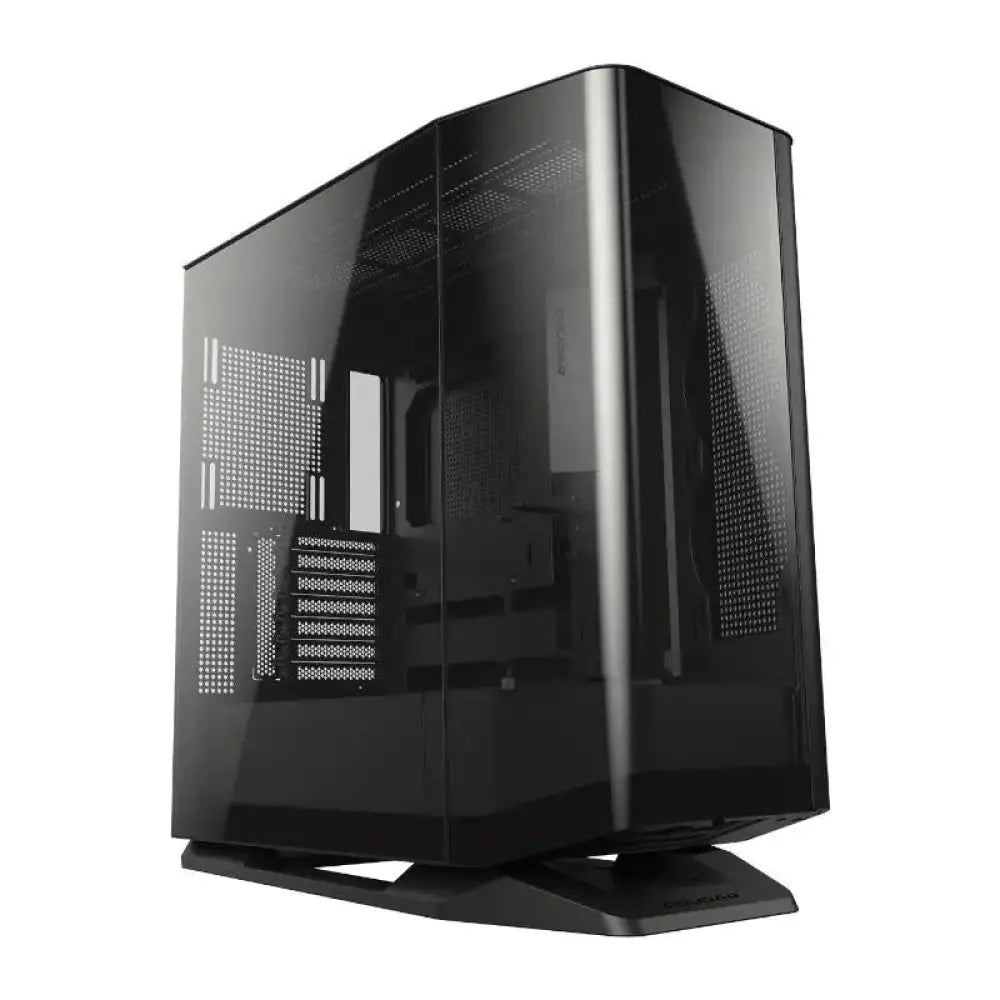 Gabinete semitorre Cougar FV270 RGB negro, con ventiladores y diseño moderno para PC gaming y ensamblajes personalizados.