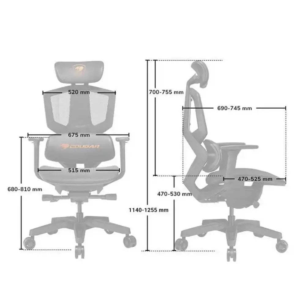Silla gaming COUGAR Argo One con respaldo negro, superficie acolchada y capacidad de 150 kg para comodidad y soporte.