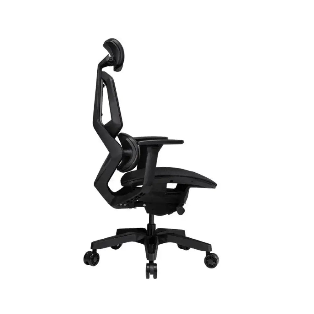 Silla gaming Cougar Argo One negra con diseño ergonómico y soporte lumbar, ideal para largas sesiones de juego.