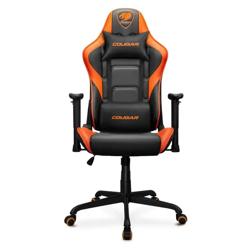Silla gaming Cougar Armor Elite en negro con reposabrazos ajustables y respaldo ergonómico para gaming y oficina.