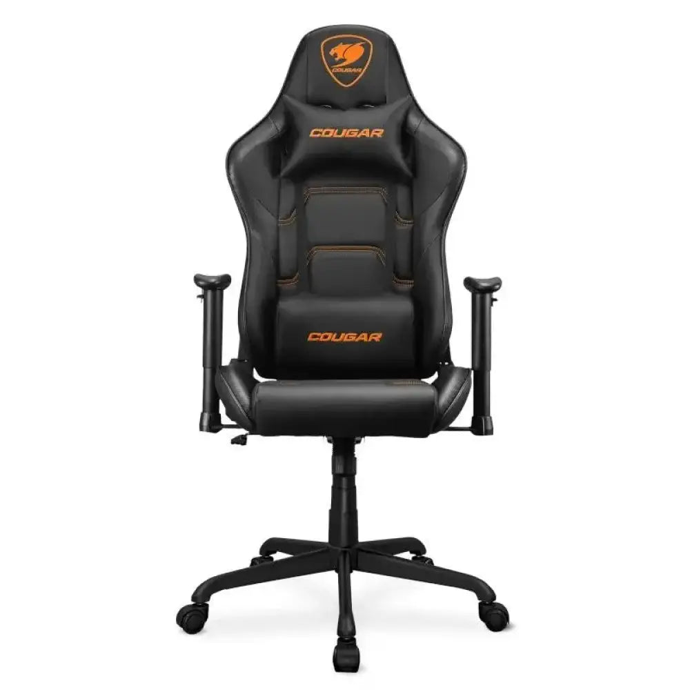 Silla gaming Cougar Armor Elite negra con diseño ergonómico y respaldo alto, perfecta para largas sesiones de juego.
