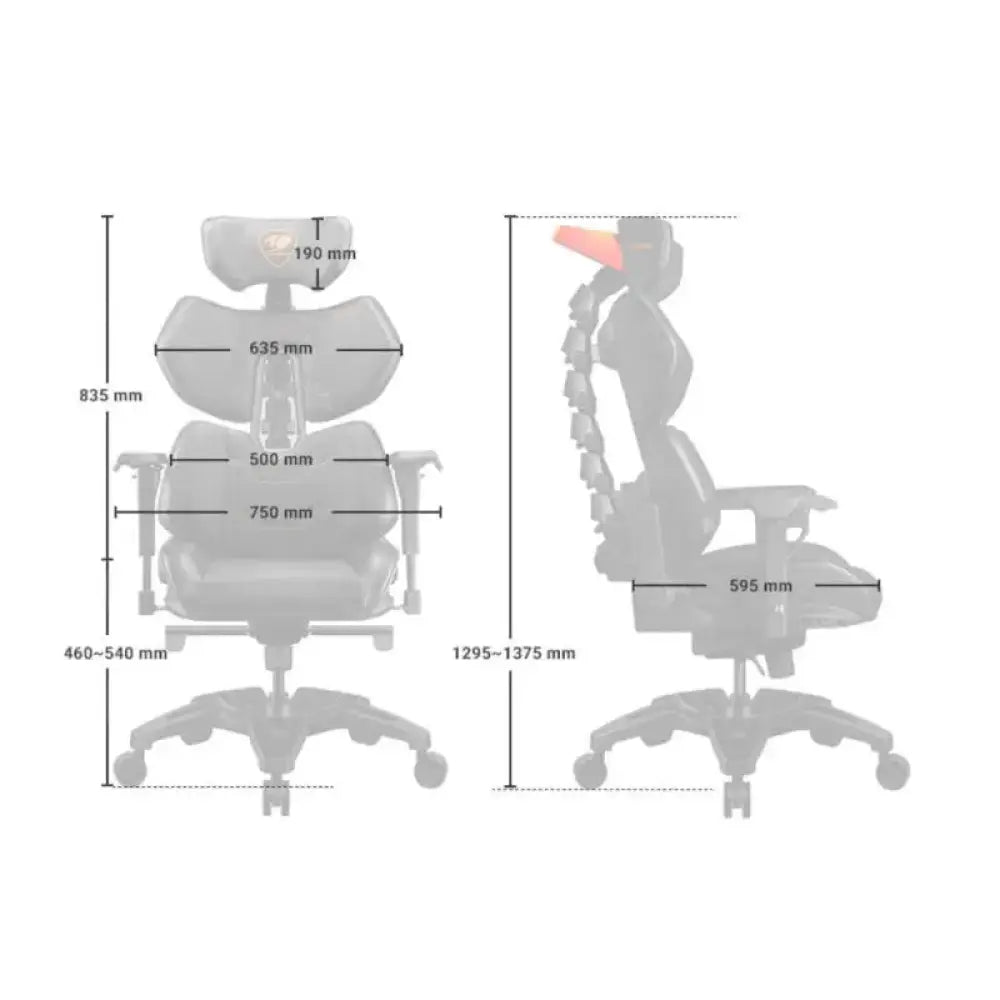 Silla gaming Cougar Terminator con diseño ergonómico, reposabrazos y base resistente, ideal para largas sesiones de juego.