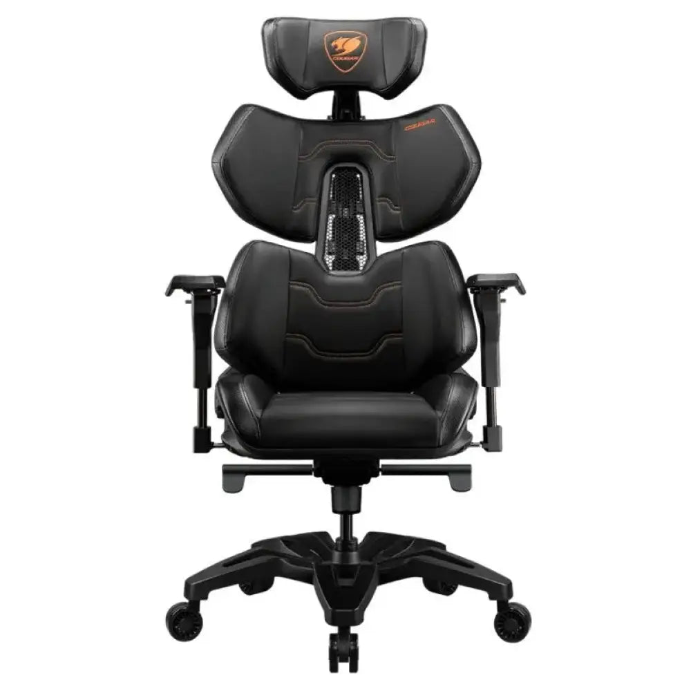 Silla gaming Cougar Terminator en color negro con detalles rojos, asiento acolchado y soporte lumbar para juegos cómodos