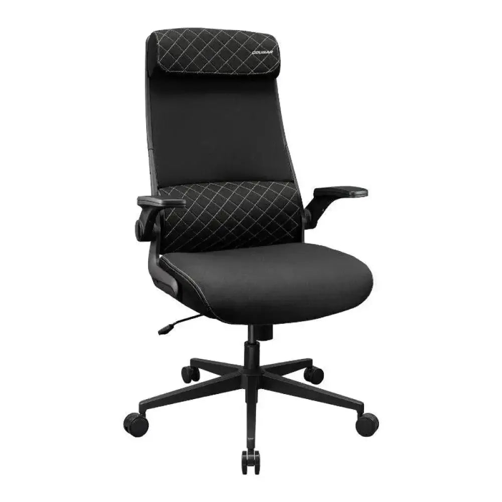 Silla gaming Cougar Stryder en color negro con diseño ergonómico y soporte lumbar, ideal para largas sesiones de juego.