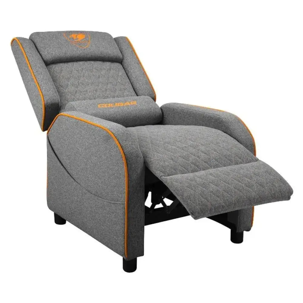 Sillón gaming Cougar Ranger One en gris, asiento y respaldo acolchados, ideal para largas sesiones de juego, con soporte ergonómico.