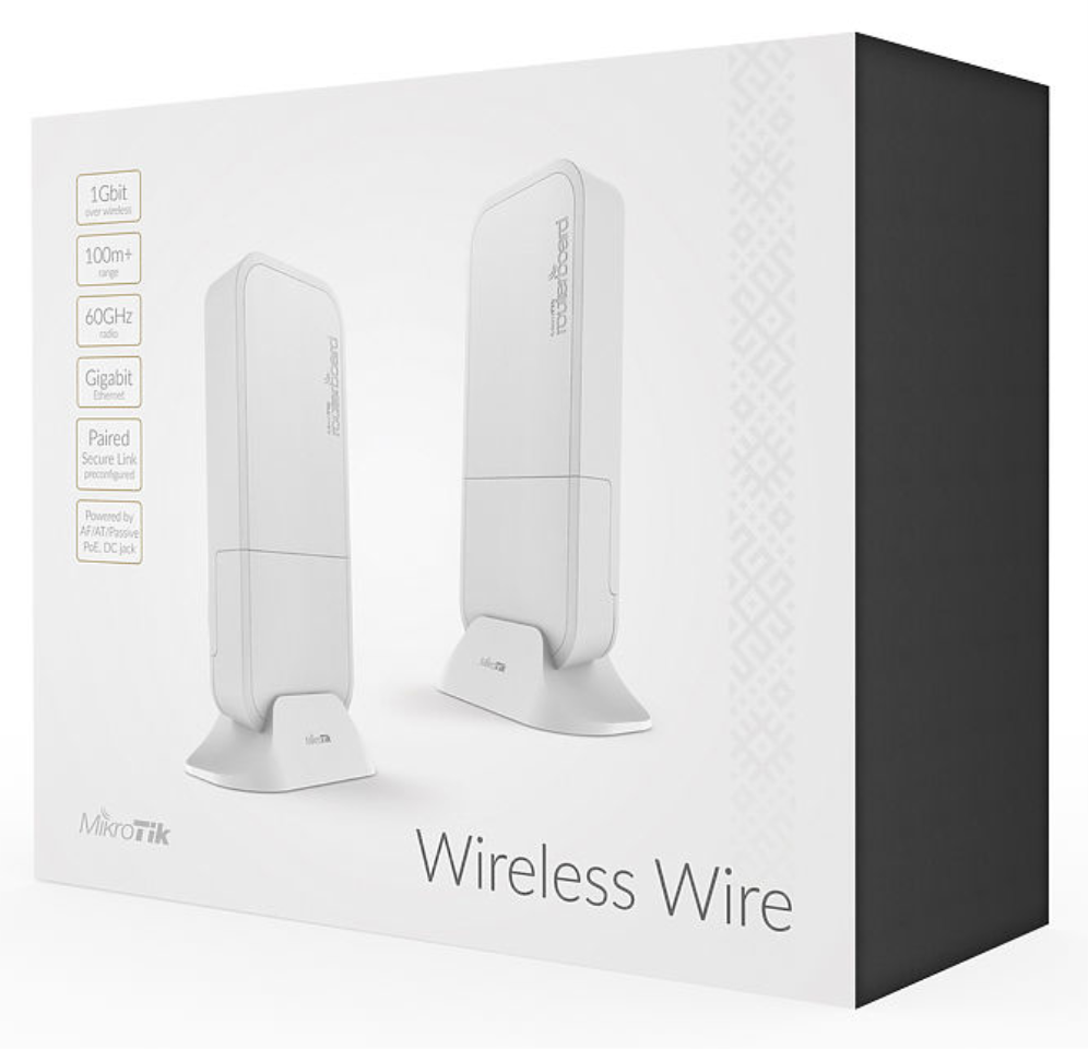 CPE 60GHZ MIKROTIK WIRELESS WIRE RBWAPG-60ADKIT PACK 2 UNDS - detalle