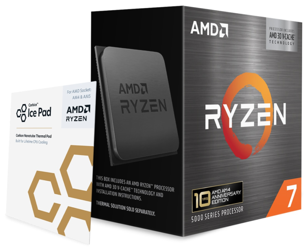 CPU AMD RYZEN 7 5800X3D AM4 10 TH ANVRY BOX CON COOLER