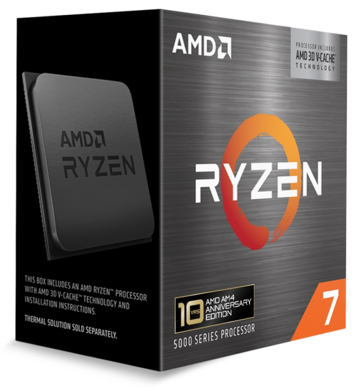CPU AMD RYZEN 7 5800X3D AM4 10 TH ANVRY BOX CON COOLER - detalle