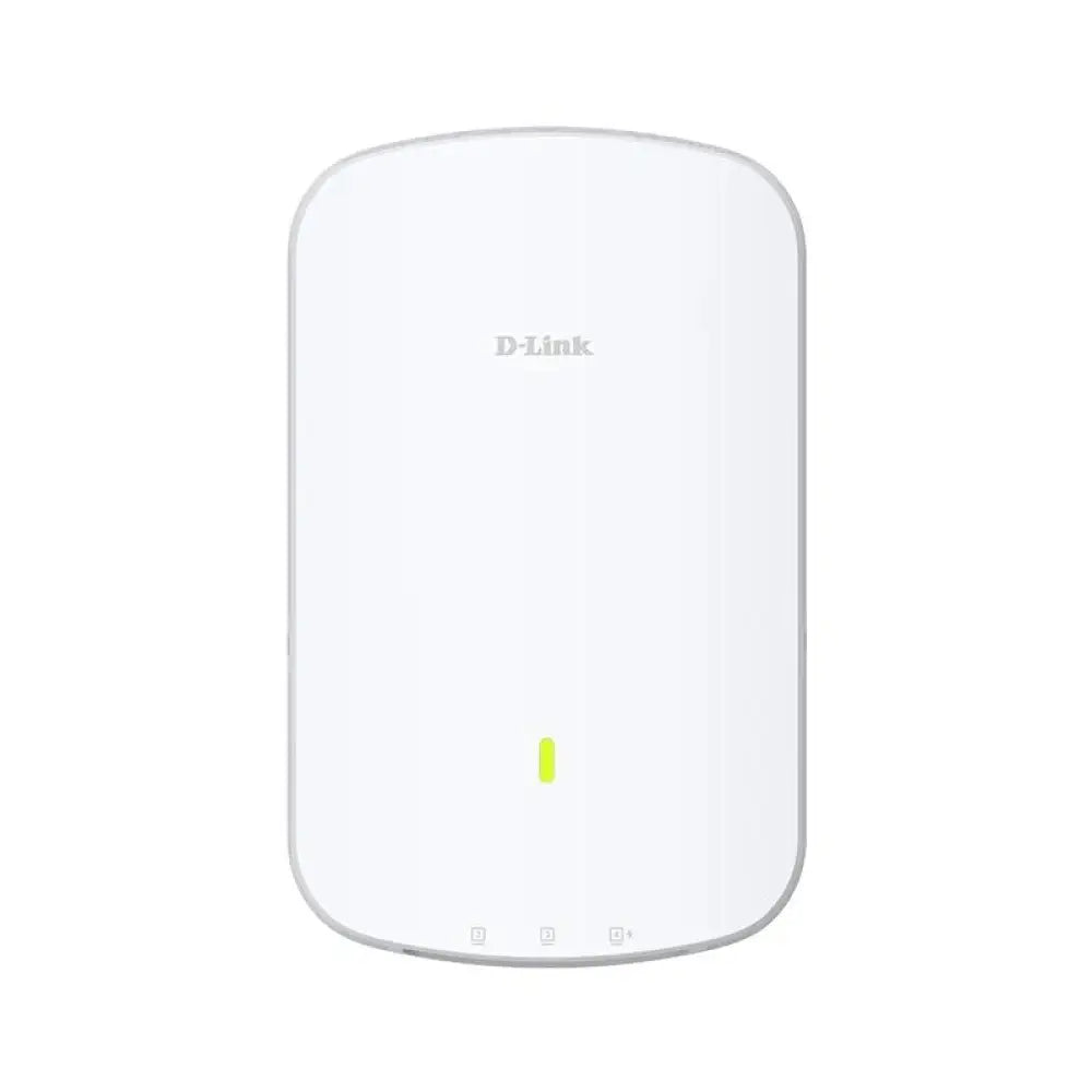 Punto de acceso WiFi 6 D-Link DAP-X3060W AX3000 con puerto PoE y tres puertos Gigabit Ethernet, diseño compacto y moderno