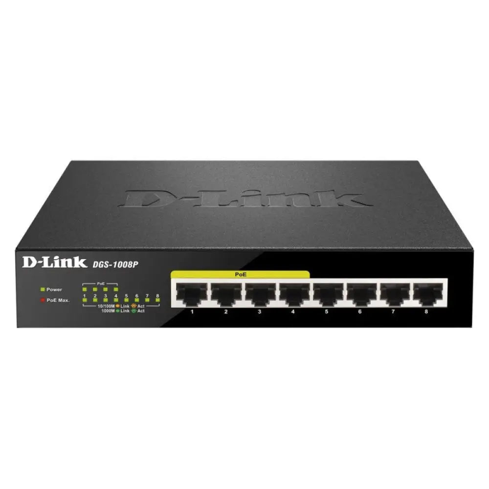 D-Link DGS-1008P Switch 8xGB 4xPoE - detalle