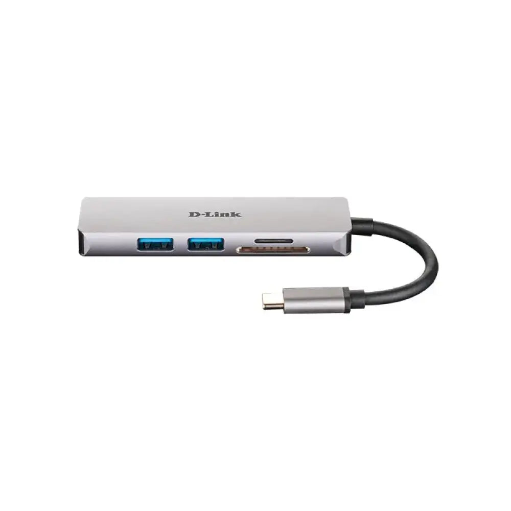 Hub USB D-Link DUB-M530 con puertos HDMI, USB 3.0, USB-C, SD y MicroSD para conectividad versátil.