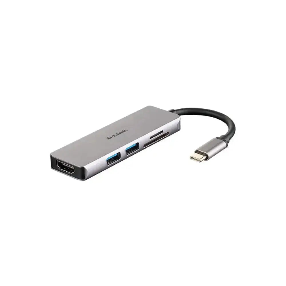 Hub USB D-Link DUB-M530 con puertos HDMI, 2 USB 3.0, USB-C, ranura SD y MicroSD para dispositivos USB.