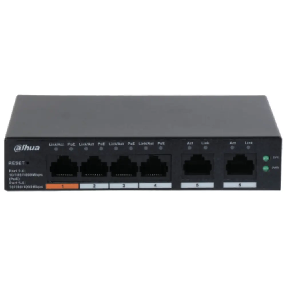 Dahua Technology DH-CS4006-4GT-60 switch Gestionado L2 Gigabit Ethernet (10/100/1000) Energía sobre Ethernet (PoE) Negro - detalle