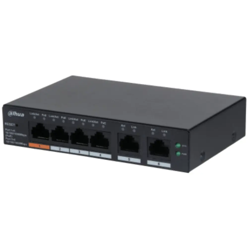 Dahua Technology DH-CS4006-4GT-60 switch Gestionado L2 Gigabit Ethernet (10/100/1000) Energía sobre Ethernet (PoE) Negro - detalle