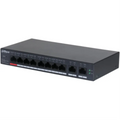 Interruptor gestionado Dahua DH-CS4010-8ET-110 con puertos Ethernet Fast Ethernet y energía PoE, color negro.