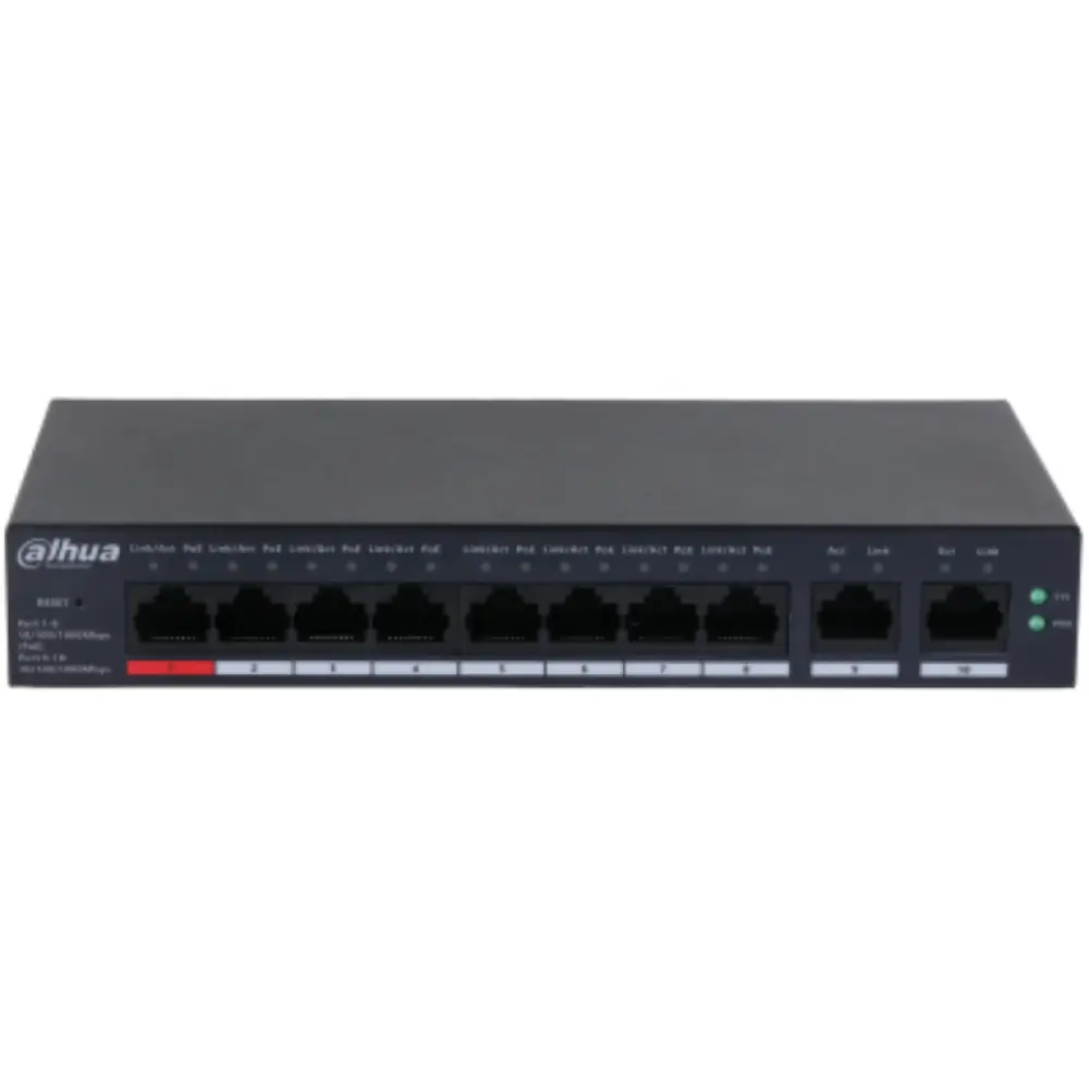 Dahua Technology DH-CS4010-8GT-110 switch Gestionado L2 Gigabit Ethernet (10/100/1000) Energía sobre Ethernet (PoE) Negro - detalle