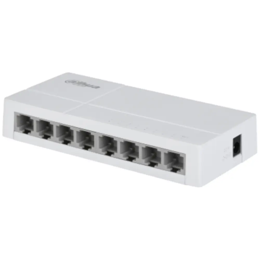 Dahua Technology PoE DH-SF1008L switch No administrado Fast Ethernet (10/100) Energía sobre Ethernet (PoE) Escritorio Gris claro - detalle