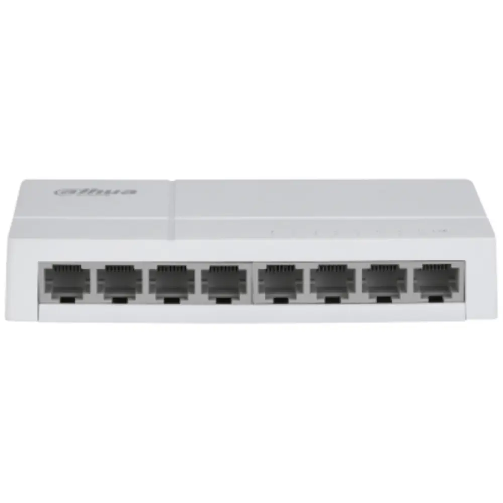 Dahua Technology PoE DH-SF1008L switch No administrado Fast Ethernet (10/100) Energía sobre Ethernet (PoE) Escritorio Gris claro - detalle