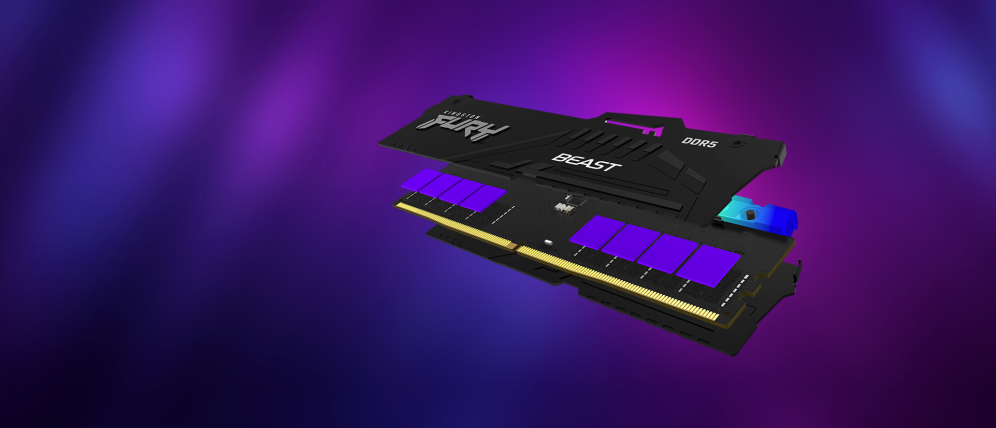 DDR5 KINGSTON 32GB 6000 FURY BEAST RGB - detalle