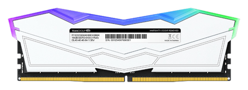 DDR5 TEAMGROUP T-FORCE DELTA RGB 32GB X2 6000 BLANCO - detalle