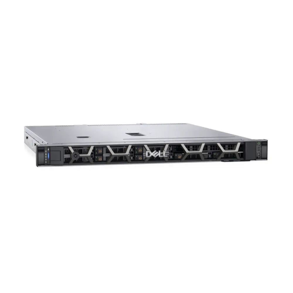 Servidor DELL PowerEdge R350 en bastidor 1U con Intel Xeon E-2334, 16 GB DDR4, 600 GB almacenamiento y fuente de 600 W.