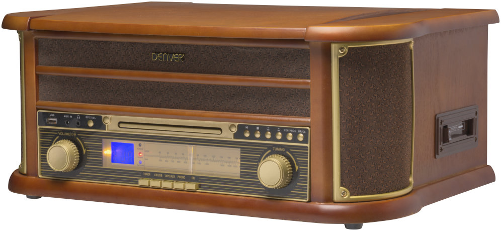 DENVER GIRAD RETRO 33 A 78 RPMFM CD USB CASSETTE ALTAVOCES - detalle
