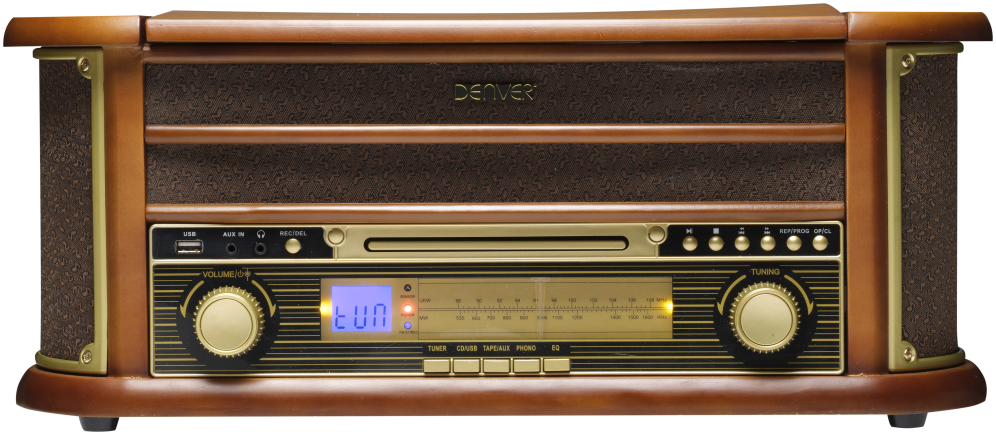 DENVER GIRAD RETRO 33 A 78 RPMFM CD USB CASSETTE ALTAVOCES - detalle