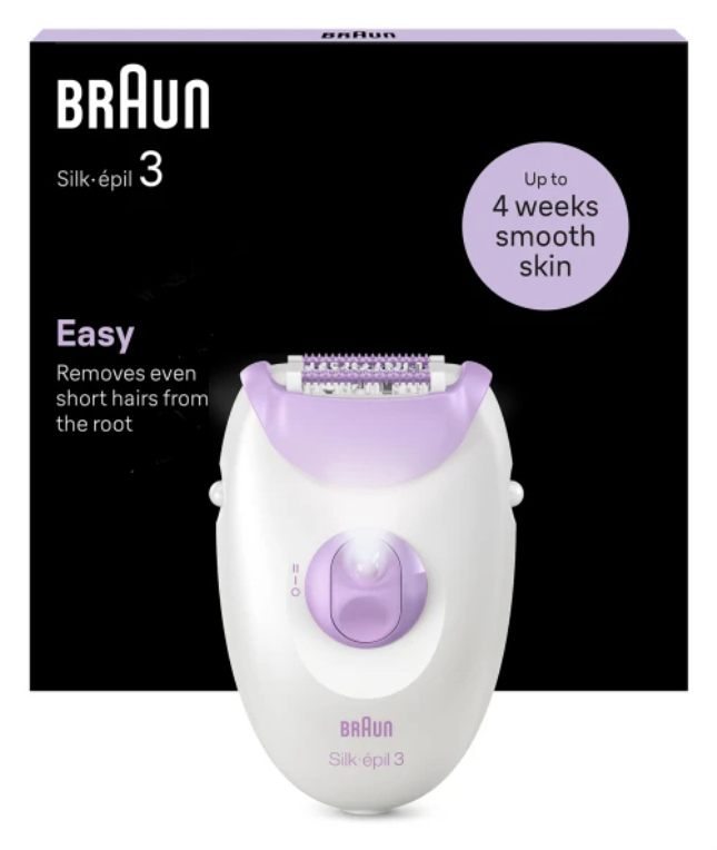 DEPILADORA ELECTRICA BRAUN SILK-EPIL 3 SE3-000 RODILLO MASAJE LUZ SMARTLIGHT