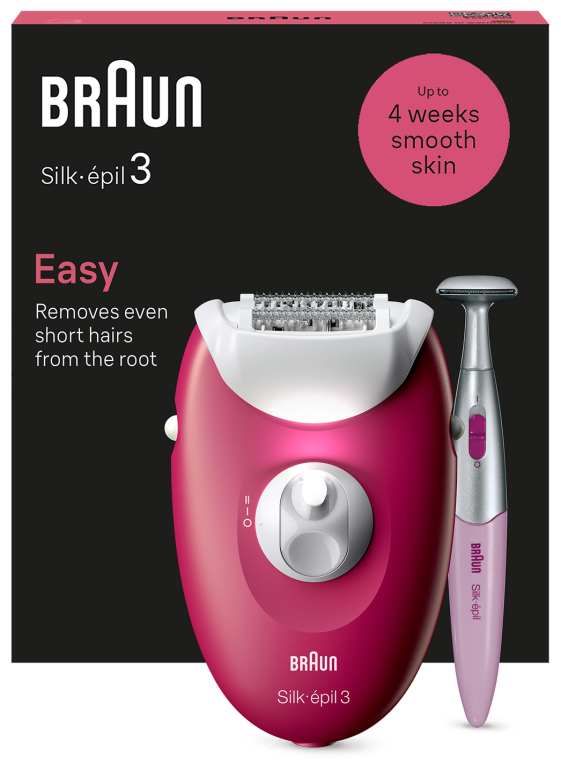DEPILADORA ELECTRICA BRAUN SILK-EPIL 3 SE3-202 RODILLO MASAJE LUZ SMARTLIGHT